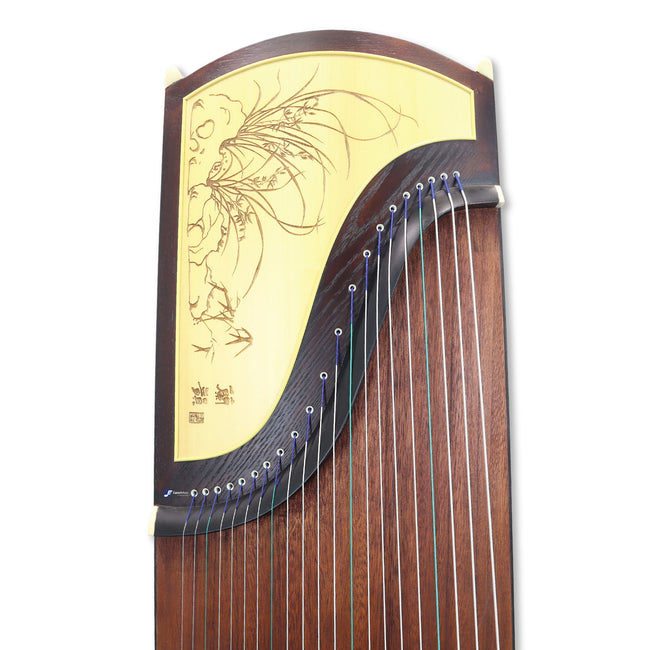Starter Manchurian Ash Wood "Orchids and Bamboo" 21# Guzheng by Shanghai Dunhuang Yun