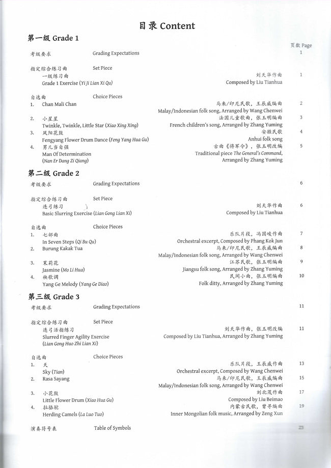 Erhu Teng CI Examination Grades 1-3 (2nd Edition)