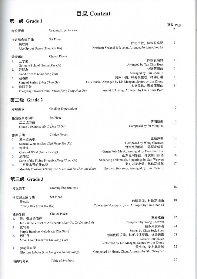 Guzheng Teng CI Examination Grades 1-3
