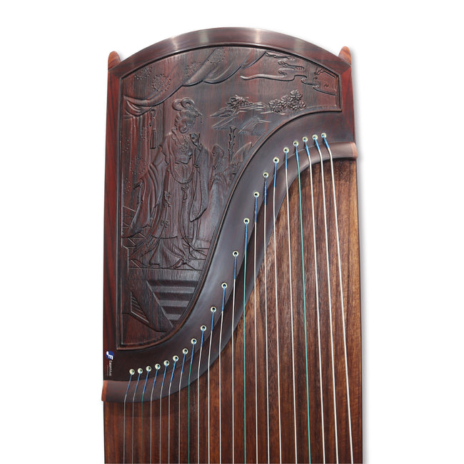 Exquisite Yellow Sandalwood "Regal Elegance" 21# Guzheng by Shanghai Dunhuang Yun
