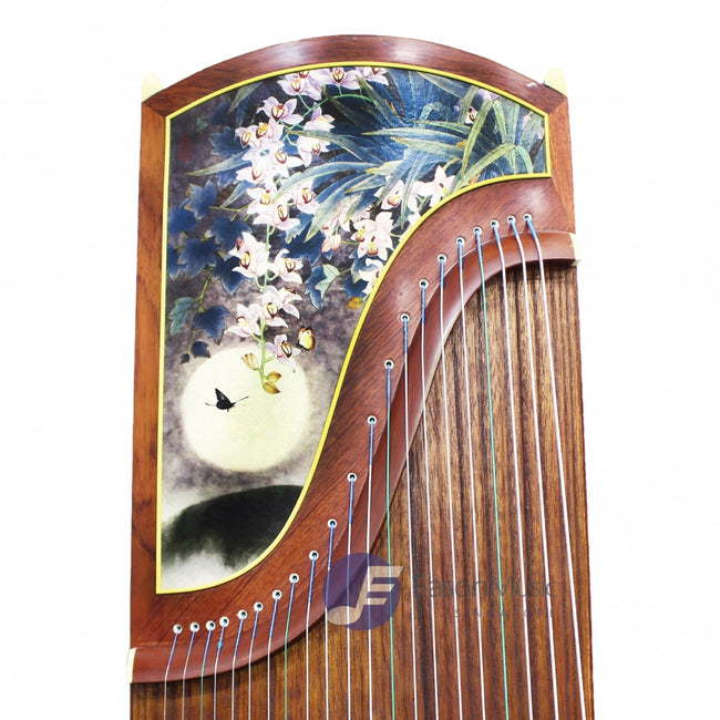 Popular Rosewood "Moon-Bathed Flowers" 21# Guzheng by Shanghai Dunhuang Yun