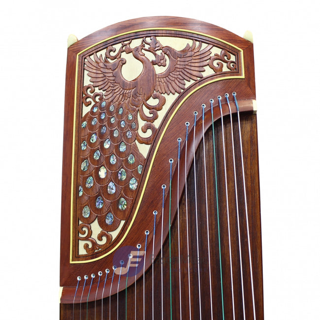 Popular Rosewood "Shell Inlay Peacock" 21# Guzheng by Shanghai Dunhuang Yun