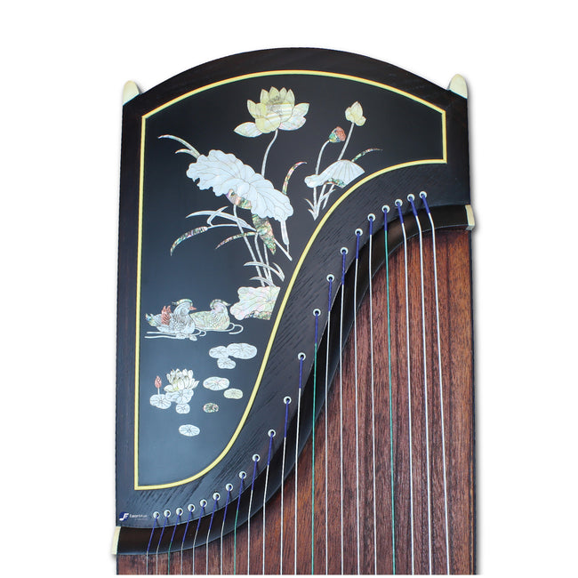 Popular Manchurian Ash Wood "Shell Inlay Mandarin Duck" 21# Guzheng by Shanghai Dunhuang Yun