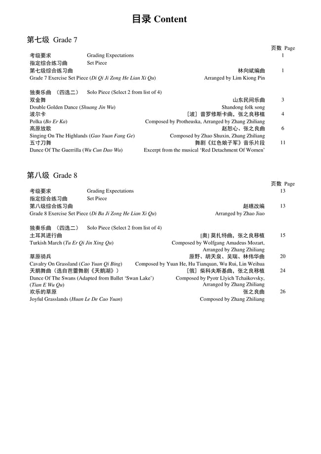 Gaoyin Sheng Teng CI Examination Grades 7-8