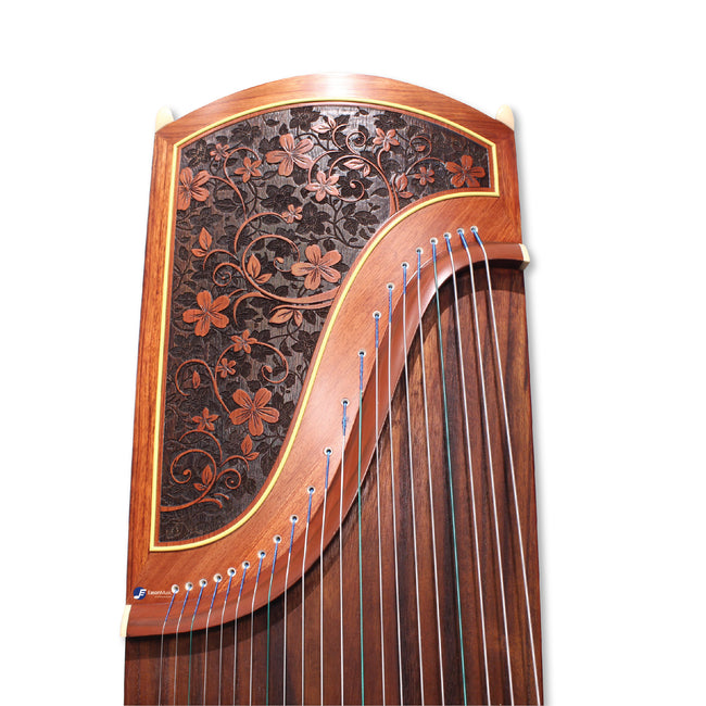 Popular Rosewood "Flowers and Vines" 21# Guzheng by Shanghai Dunhuang Yun