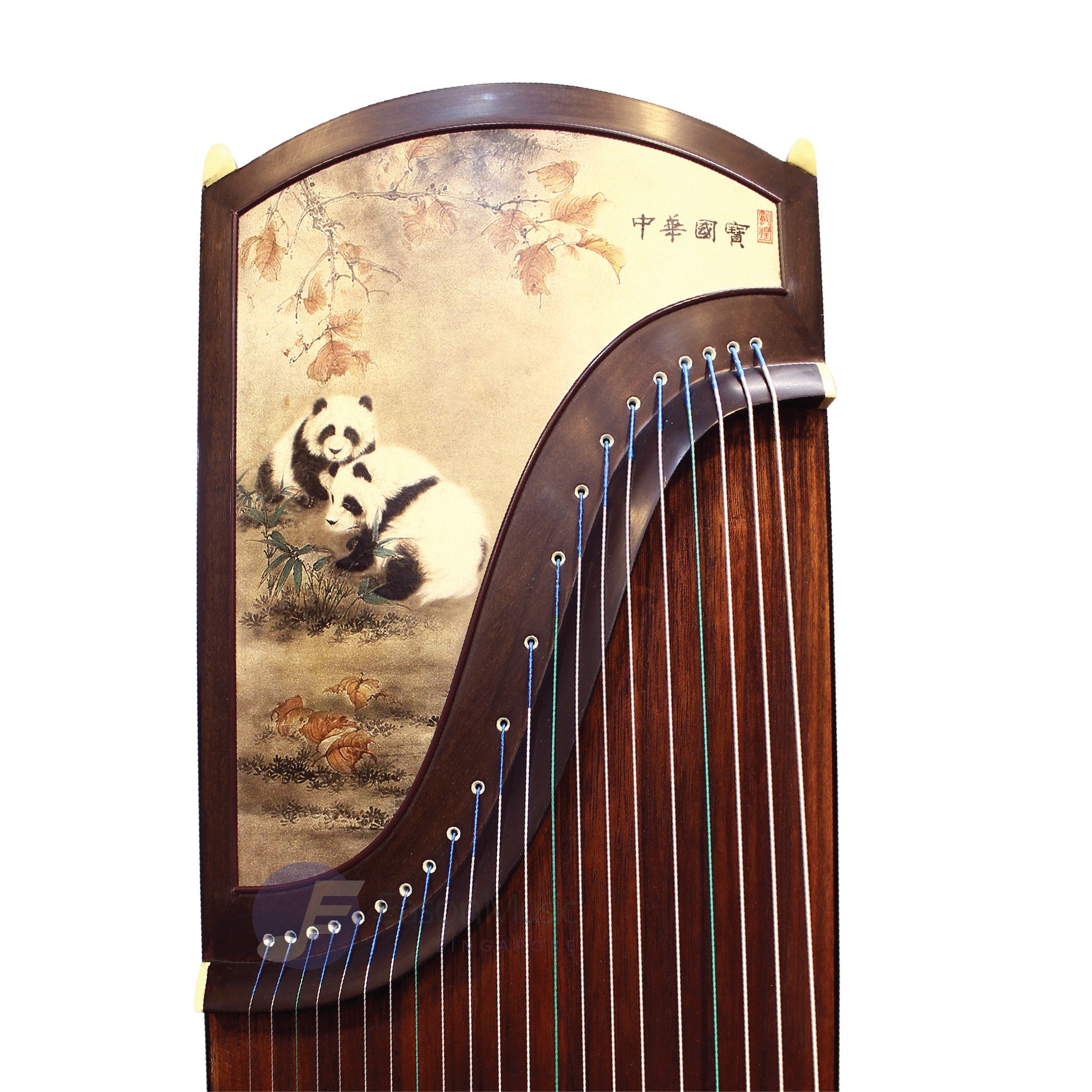 Professional Black Rosewood Pandas 21 Guzheng by Shanghai Dunhuang Eason Music Store