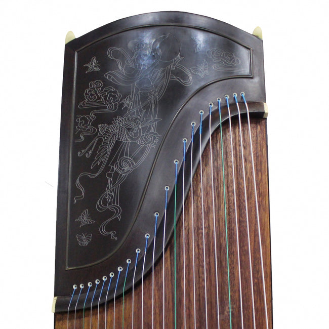 Professional Black Rosewood "Silver Slivers" 21# Guzheng by Shanghai Dunhuang Yun