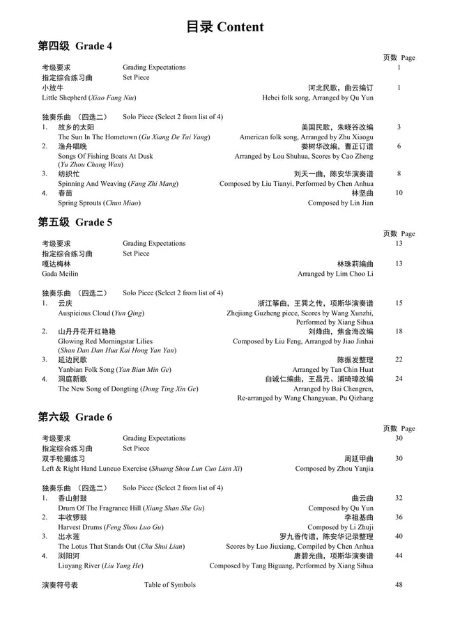 Guzheng Teng CI Examination Grades 4-6